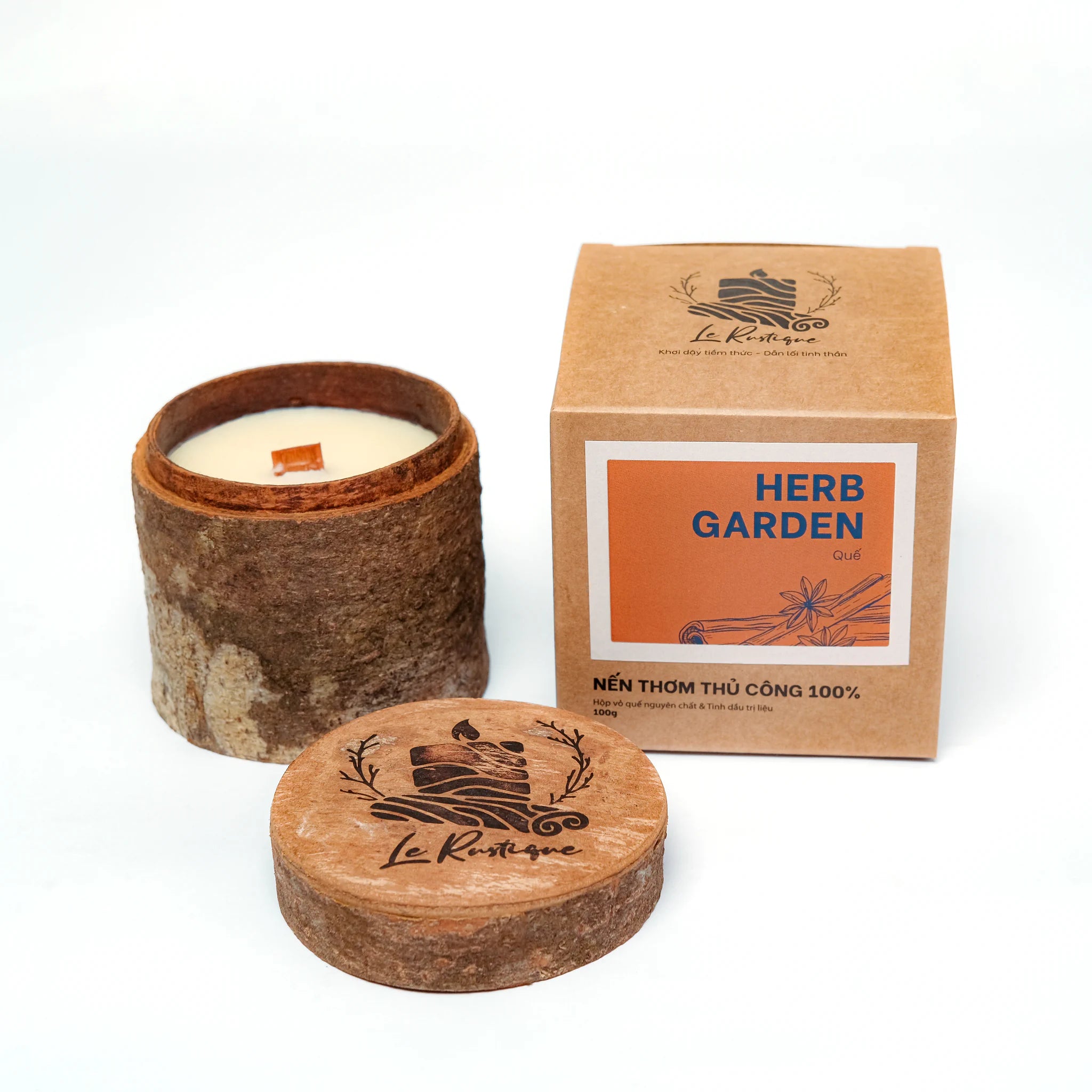 Herb Garden soy wax candle 3.2oz unshaven organic with craft packing box