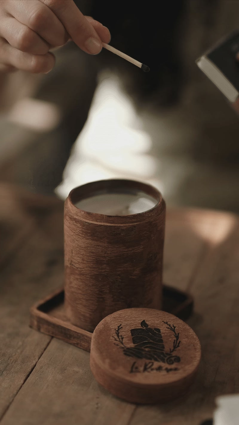 Aromatherapy Scented candles in cinnamon box jar burn without smoke 